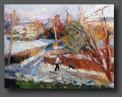 A walk in the snow 46x56cm